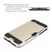 iPhone 7 Plus - Card Holder Dual Layer Shock Absorption Metallic Brush PC Matte TPU Protection Case Cover with Card Slot Holder - Gold